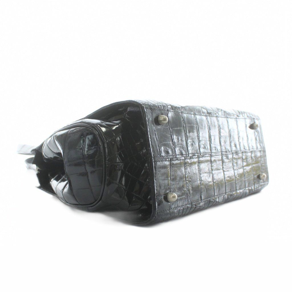 クロコダイル トートバッグ ハンドバッグ シャイニークロコ ワニ革 本