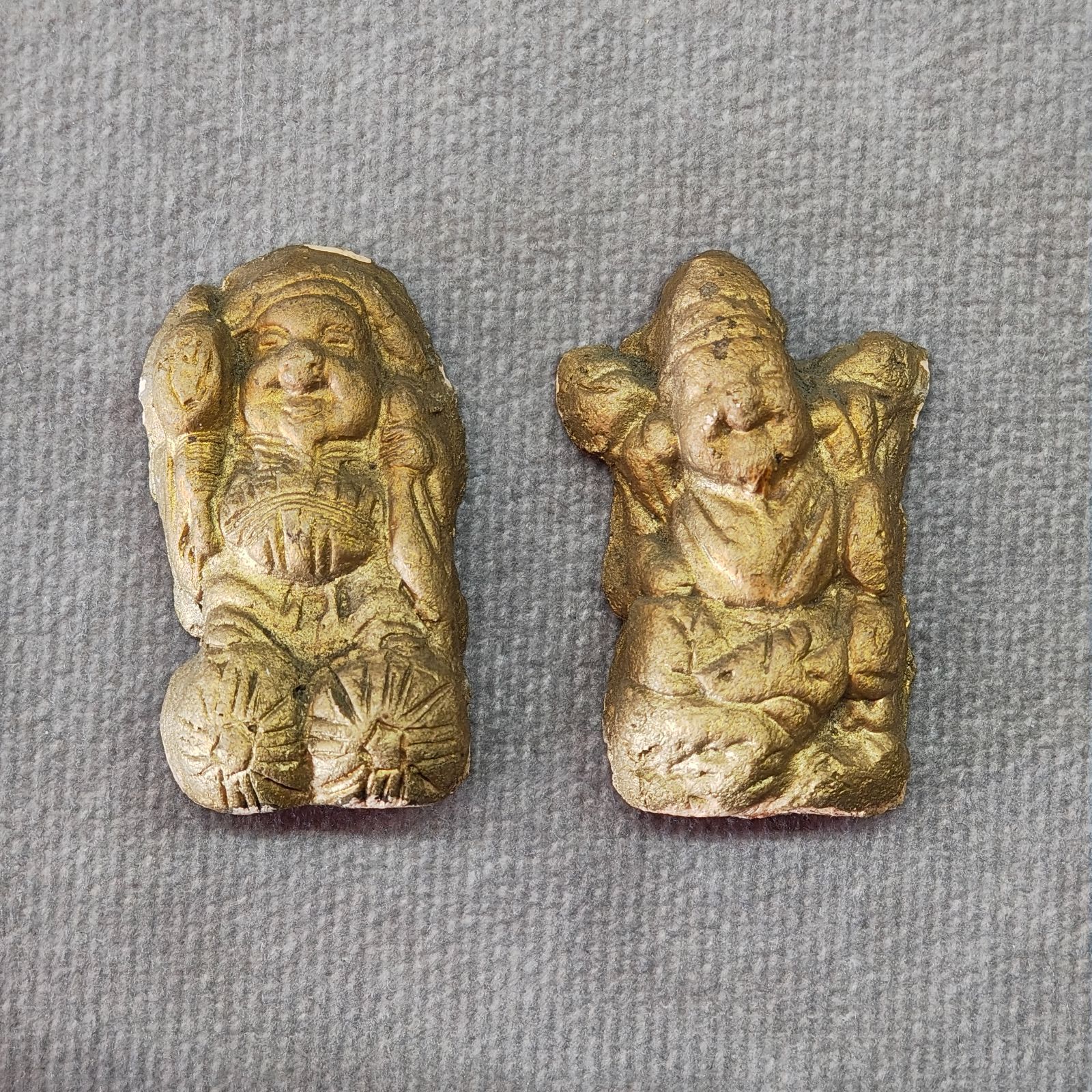 1 土人形 縁起物 大黒様 恵比寿様 七福神 郷土玩具 アンティーク