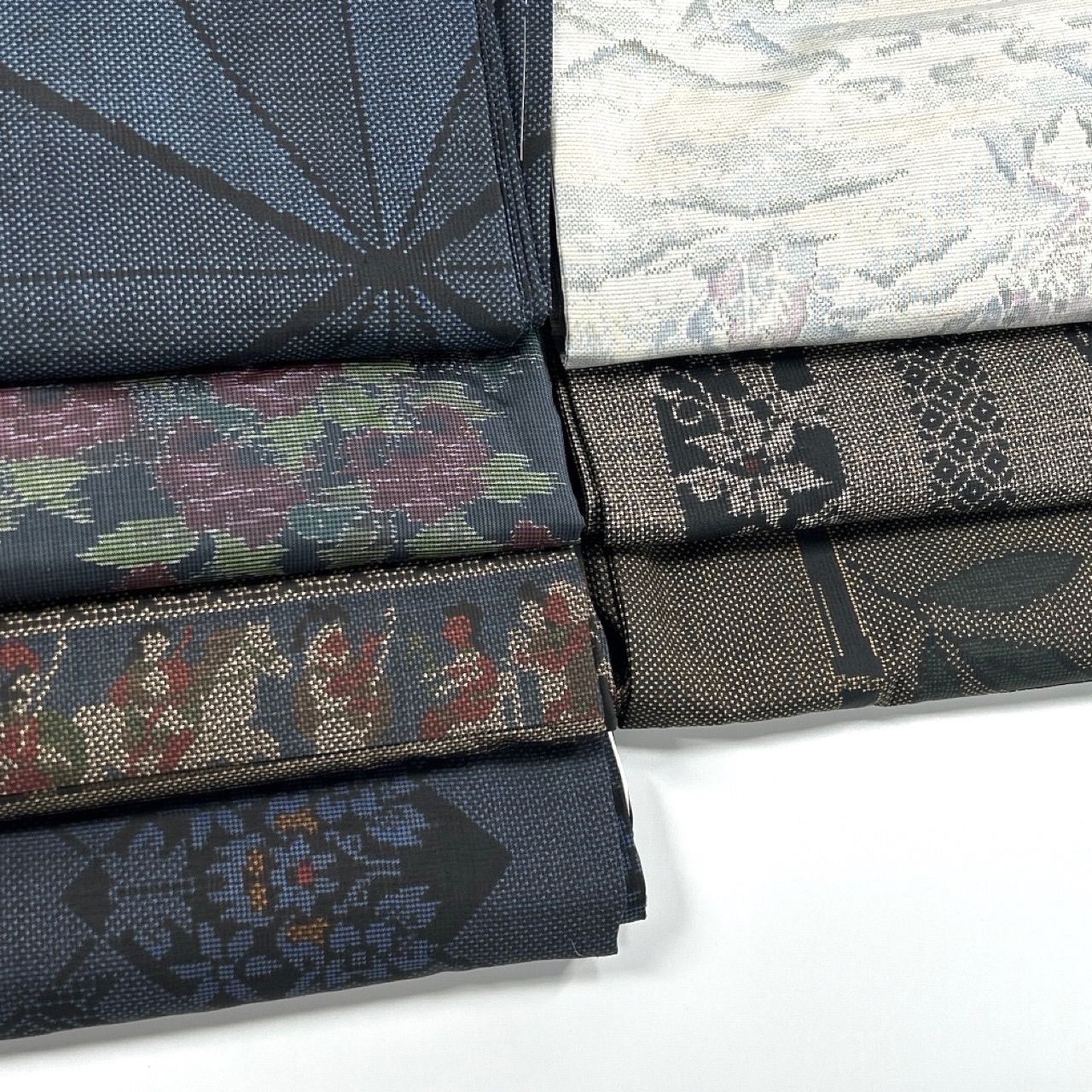 大島紬 7枚 正絹 着物まとめ売り 同梱購入歓迎 リメイク用 着付け練習