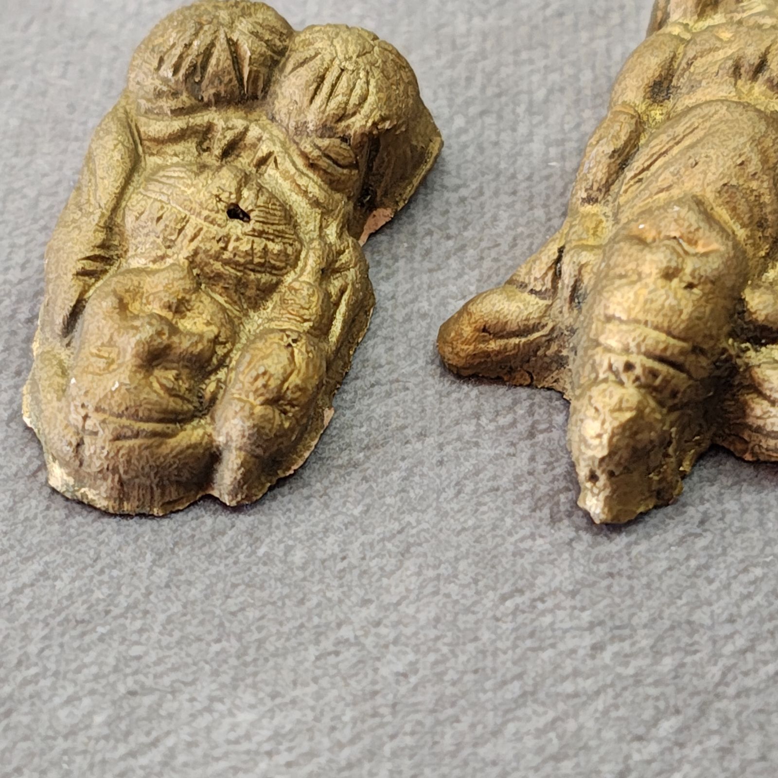 2 土人形 縁起物 大黒様 恵比寿様 七福神 郷土玩具 アンティーク