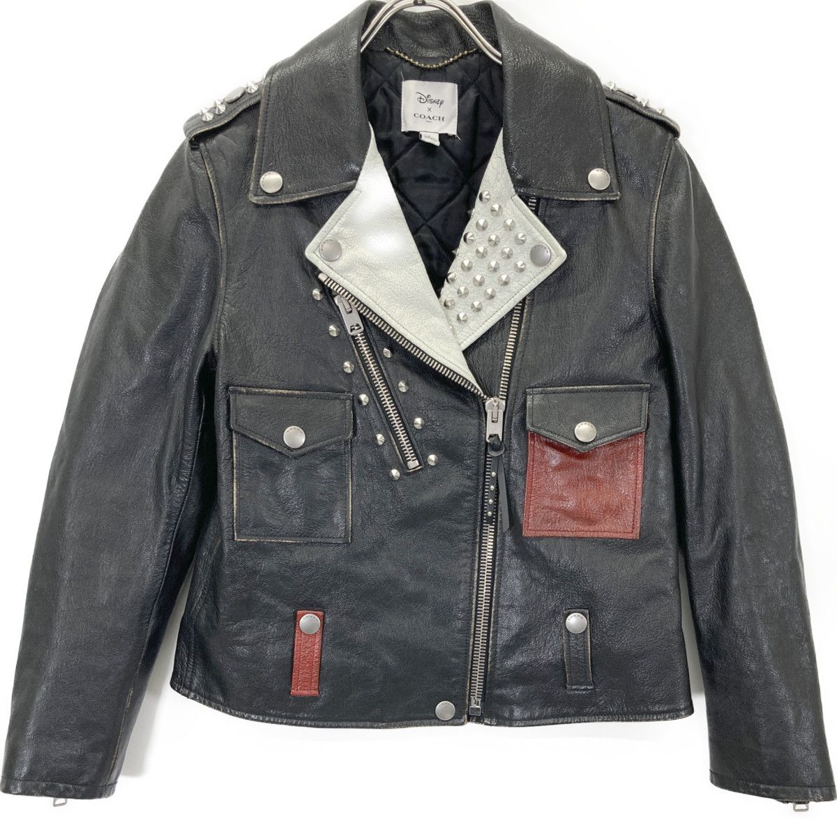 COACH コーチ ×ﾃﾞｨｽﾞﾆｰ ﾌﾞﾗｯｸ 000 2015 ｽﾀｯｽﾞ ﾀﾞﾌﾞﾙﾗｲﾀﾞｰｽｼﾞｬｹｯﾄ 2