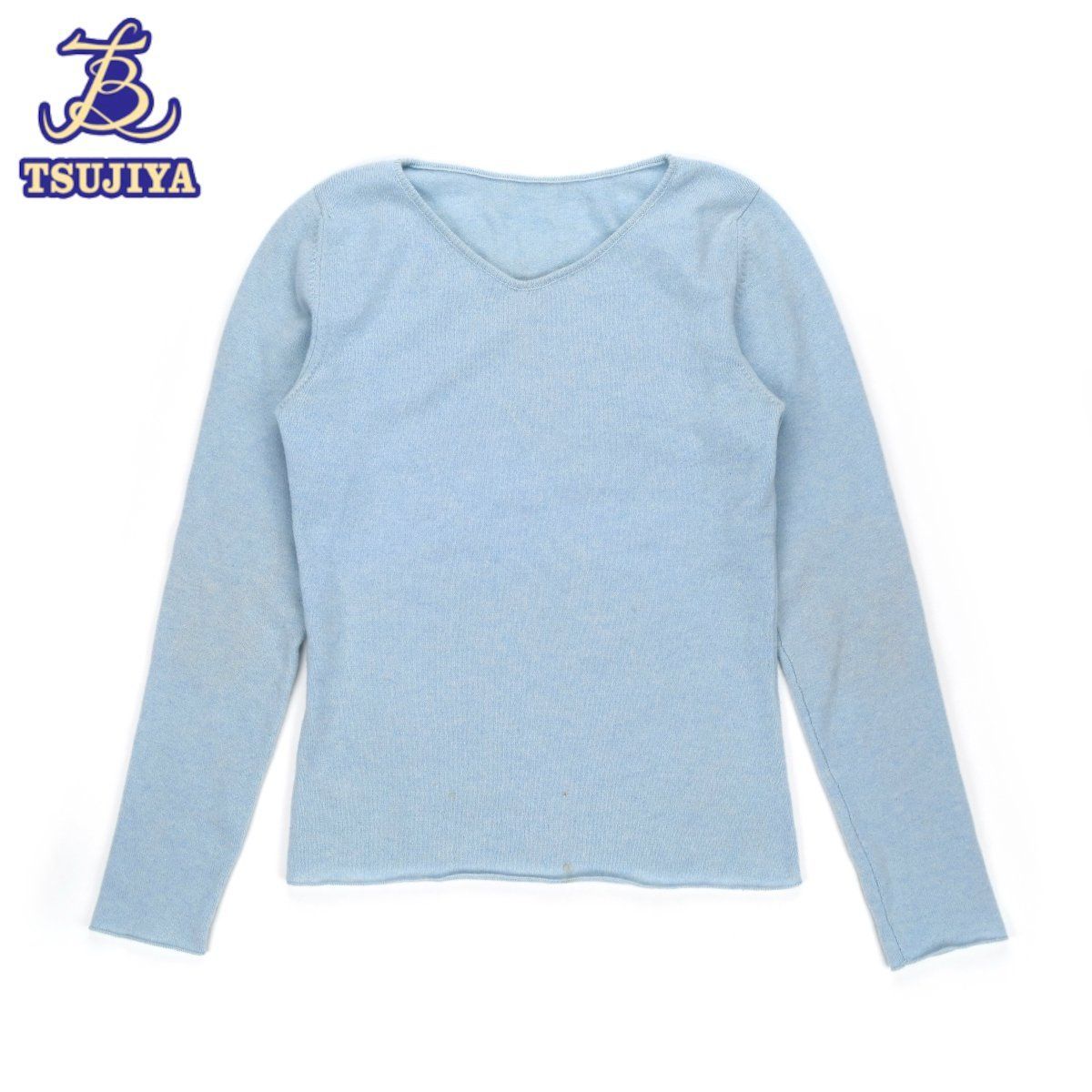 AB ルシアンペラフィネ カシミアニットセーター スカルエルボー スカイブルー Sサイズ A 3110