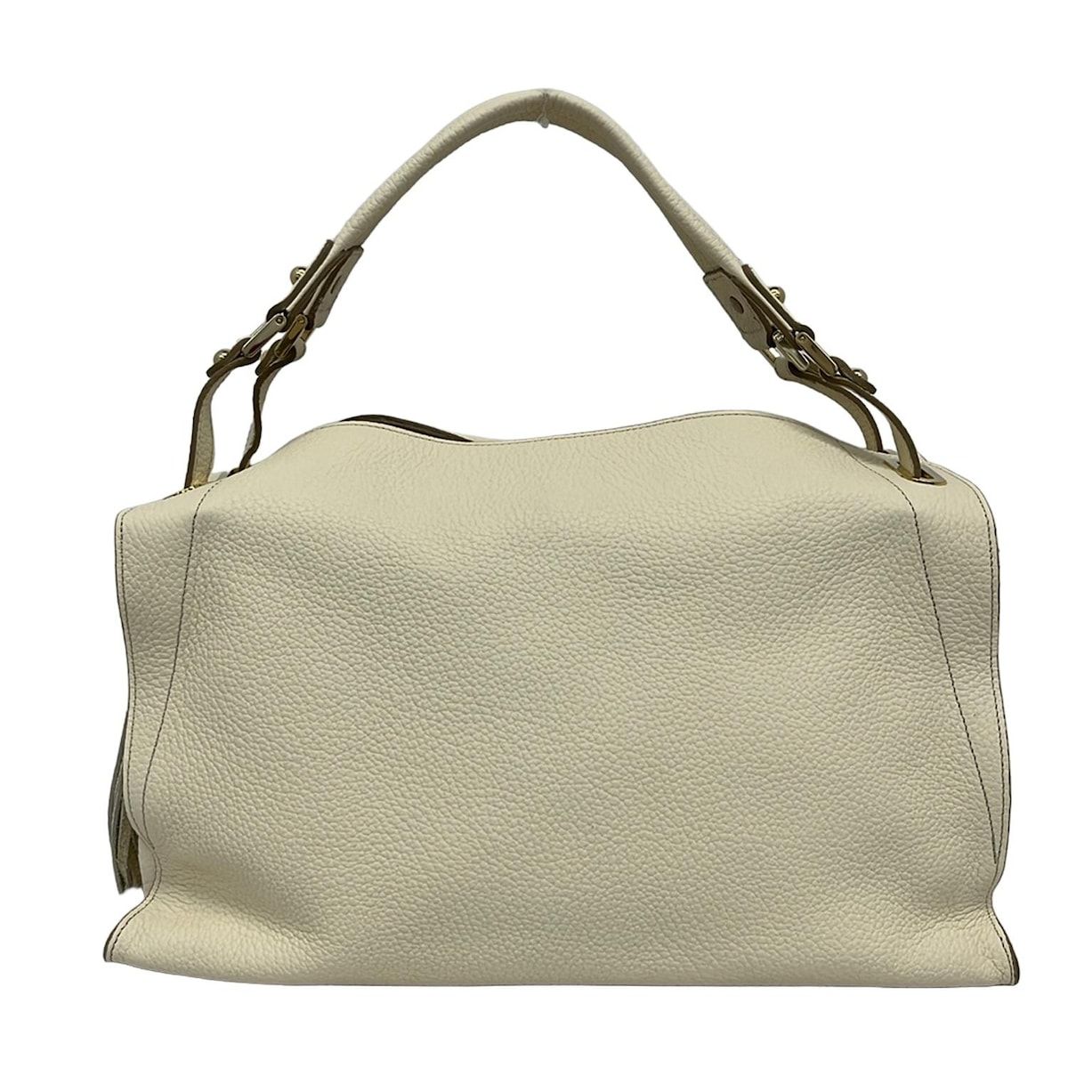 IANNE イアンヌ ハンドバッグ - アイボリー タッセル レザー