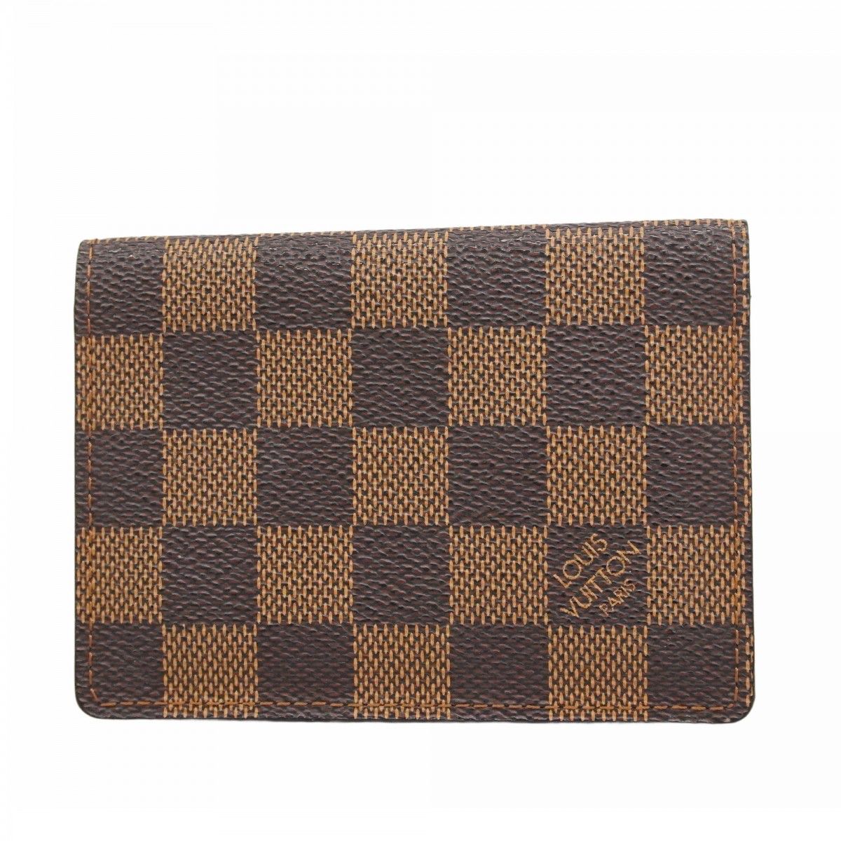 6 ab 0538-k ルイヴィトン パスケース ダミエ ポルト2カルトヴェルテカル N 60533 エベヌ メンズ レディース ユニセックス