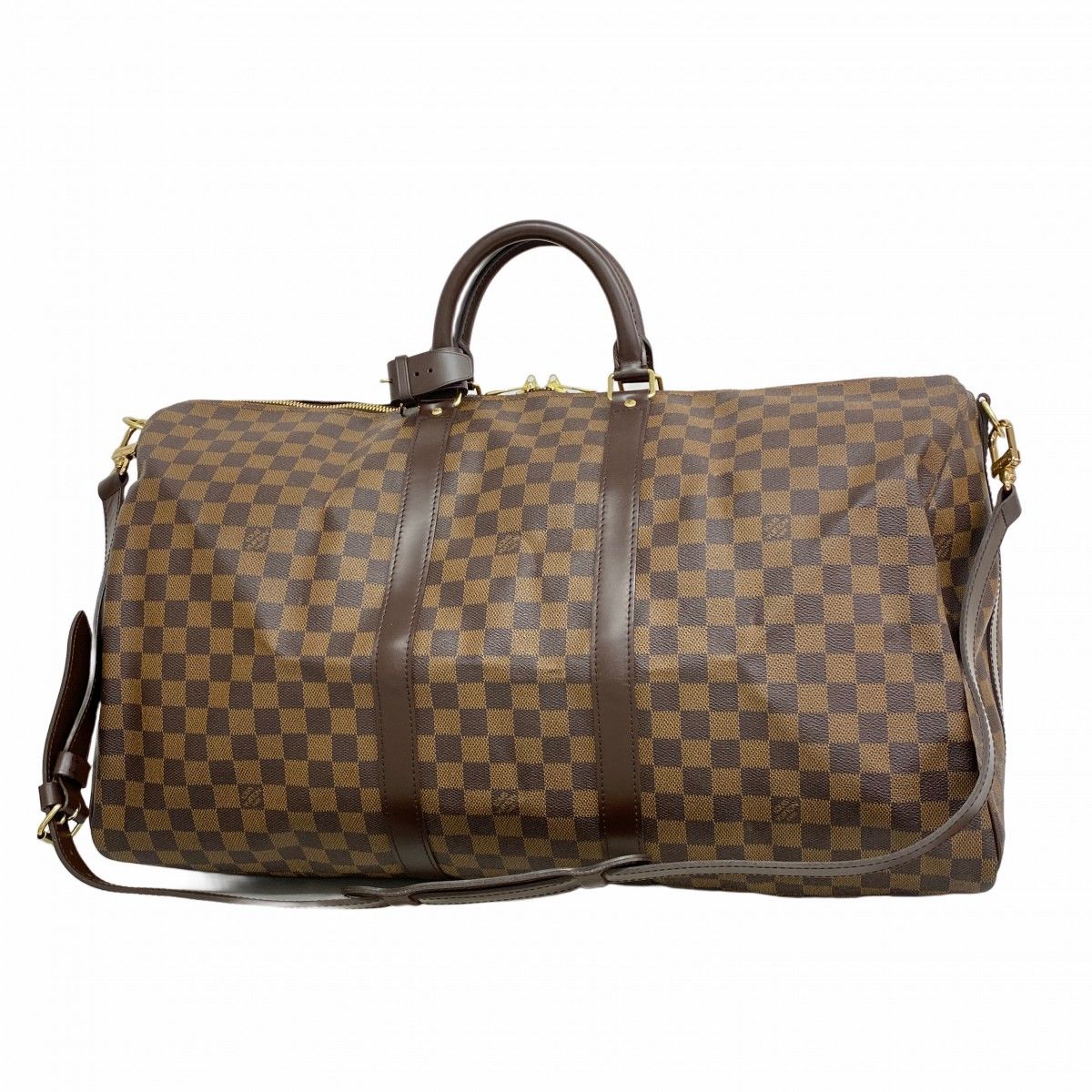 6 ab 0713 ルイヴィトン ボストンバッグ ダミエ キーポルバンドリエール55 N 41414 エベヌ メンズ レディース ユニセックス