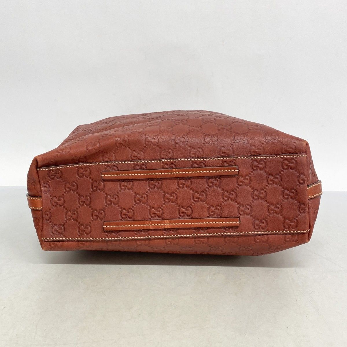 6ab0735】グッチ トートバッグ グッチシマ 257275 レザー ブラウン