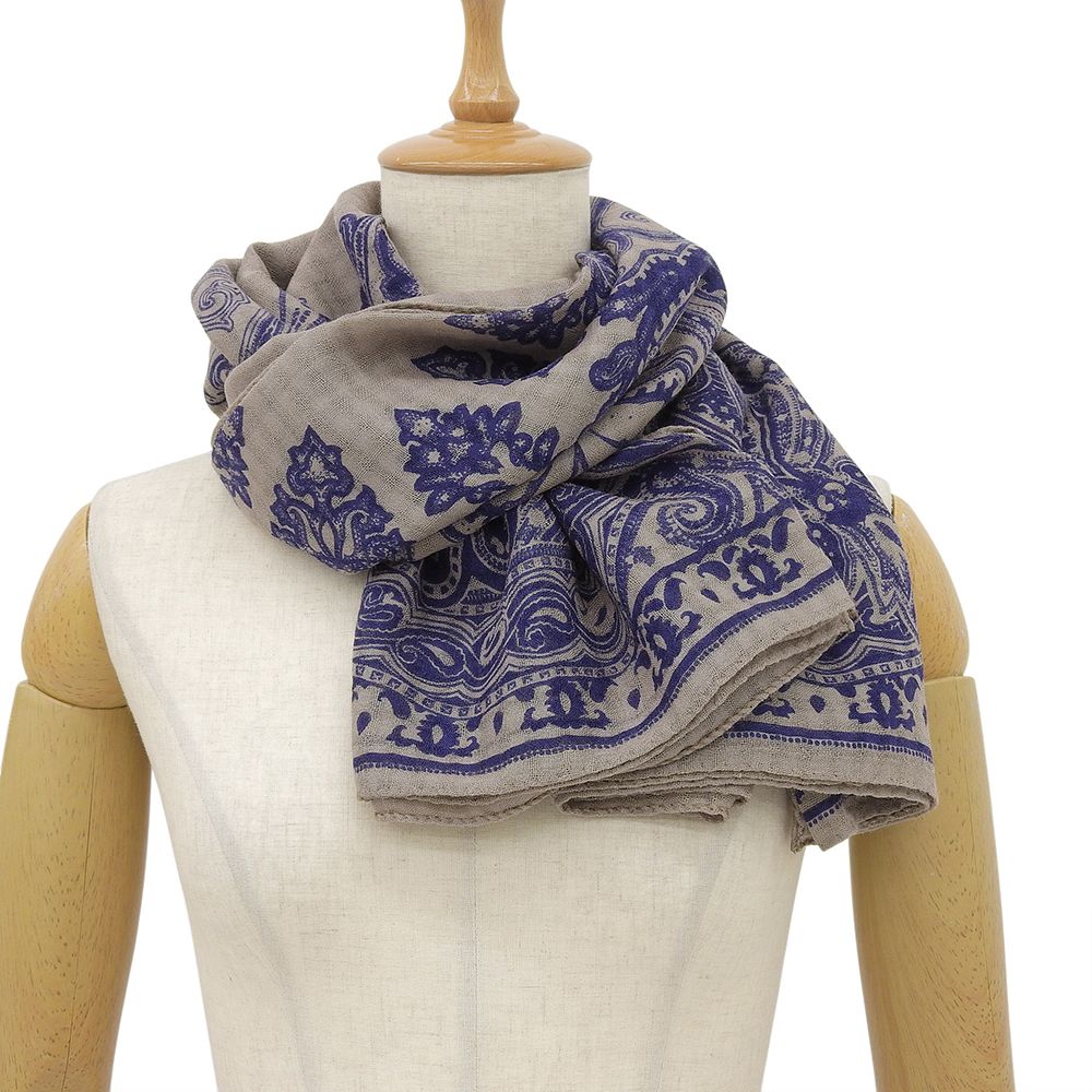 超美品 エトロ ETRO 現行黒タグ ウール×シルク マフラー ストール バイ