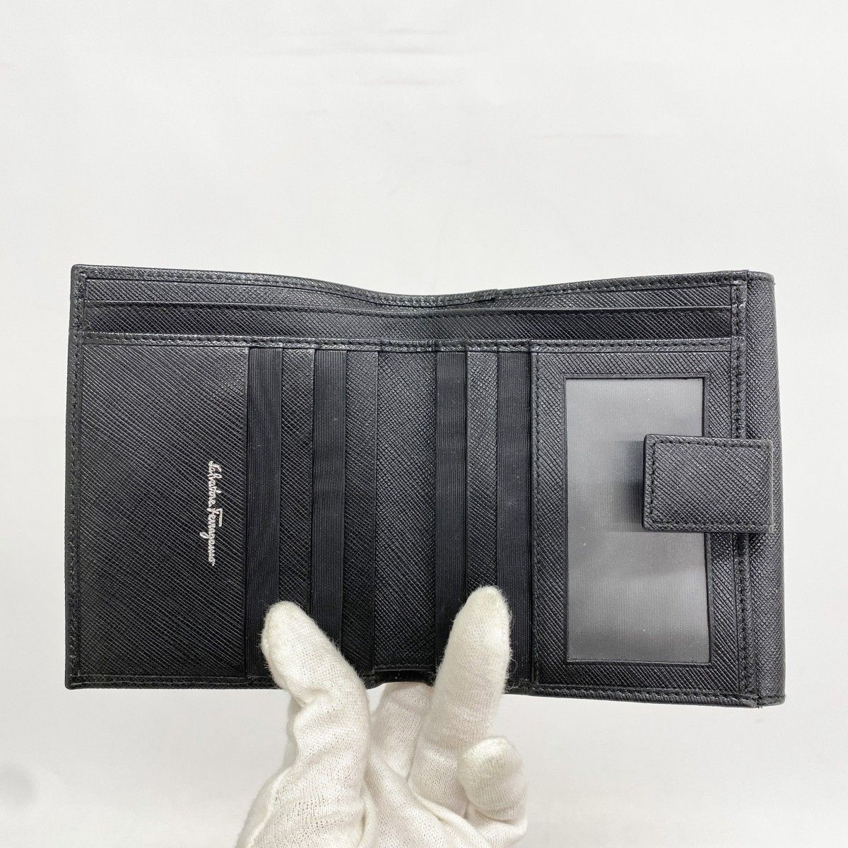 6ab0737】サルヴァトーレフェラガモ 財布 ガンチーニ レザー ブラック