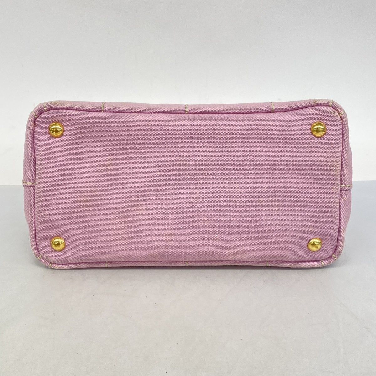 6ab0798-k】プラダ トートバッグ カナパ キャンバス ピンク ゴールド