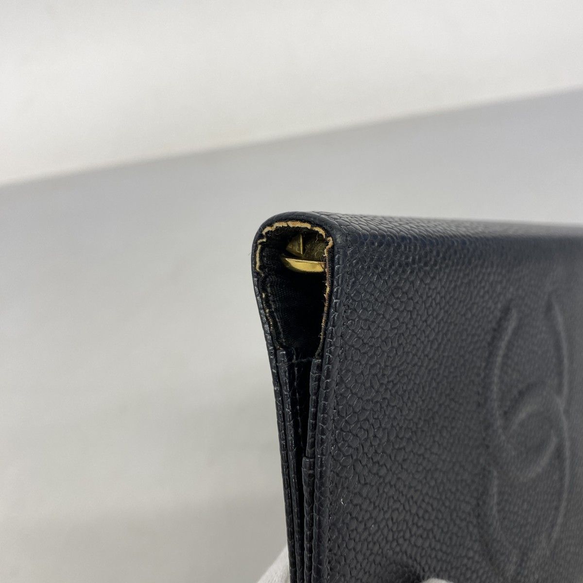  6 ab 0805 k シャネル 手帳カバー キャビアスキン ブラック ゴールド金具 レディース 手帳 手帳 日記 家計簿