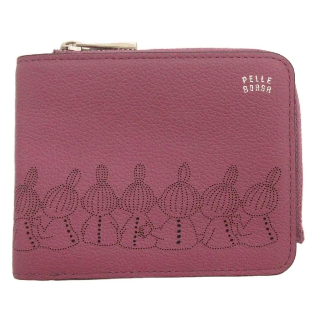 ペレボルサ PELLE BORSA ムーミンドット リトルミイ 二つ折り財布 モーブ