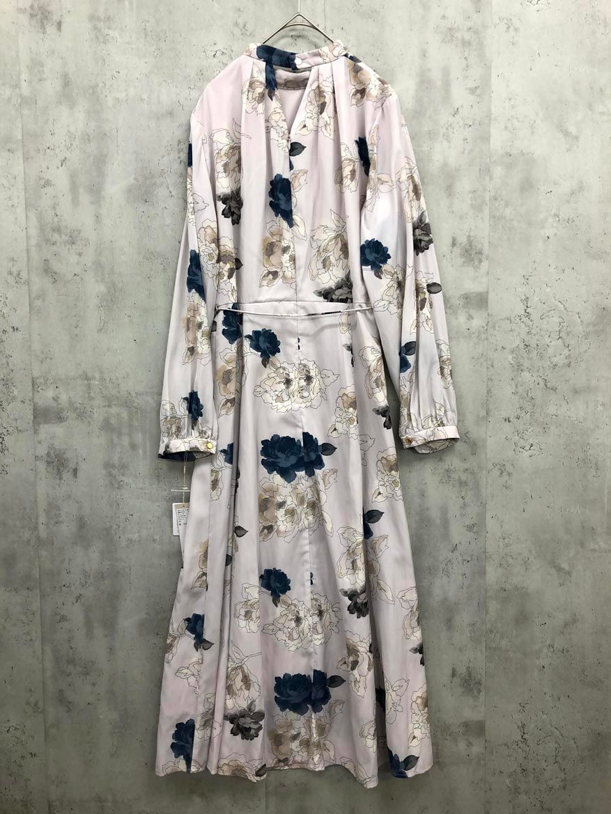 Andemiu アンデミュウ amrn 1415 tr 総柄 スイサイフラワー ワンピース sizeF|グレー ◎レディース