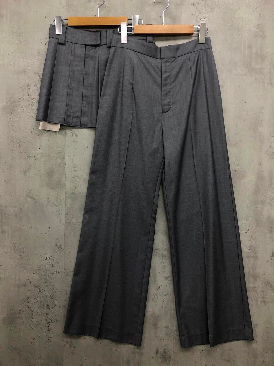 MAISON SPECIAL メゾンスペシャル ボックス プリーツ スカート パンツ セットアップ size 38|グレー ◎レディース