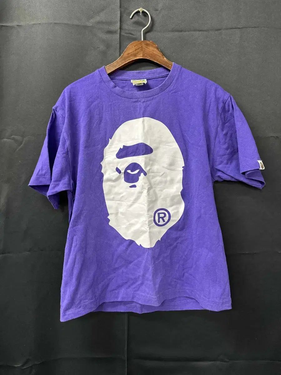 A BATHING APE アベイシングエイプ BIG ビッグ HEAD ヘッド 半袖 Tシャツ PURPLE パープル