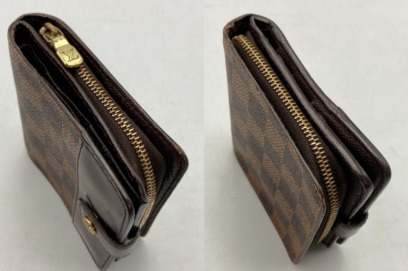 ルイ ヴィトン ダミエ エベヌコンパクトジップ 二つ折り財布 N61668 LOUIS VUITTON(ルイヴィトン) 2つ折り財布 ダミエ コンパクトジップ