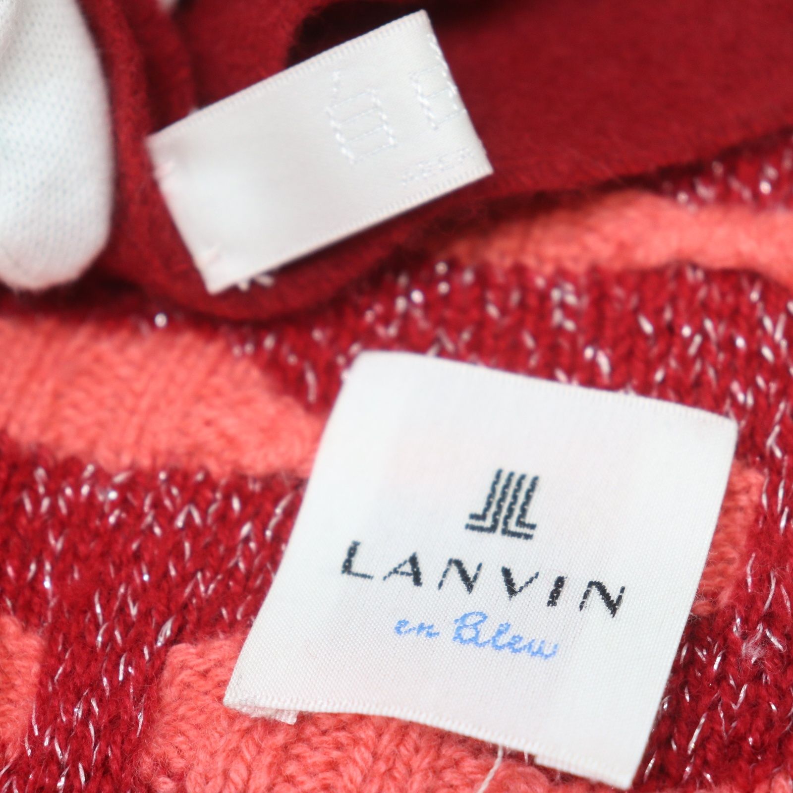 自由区|LANVIN ジユウク ランバン マフラー 2点セット 赤系 ラメ糸 ストール レディース 防寒