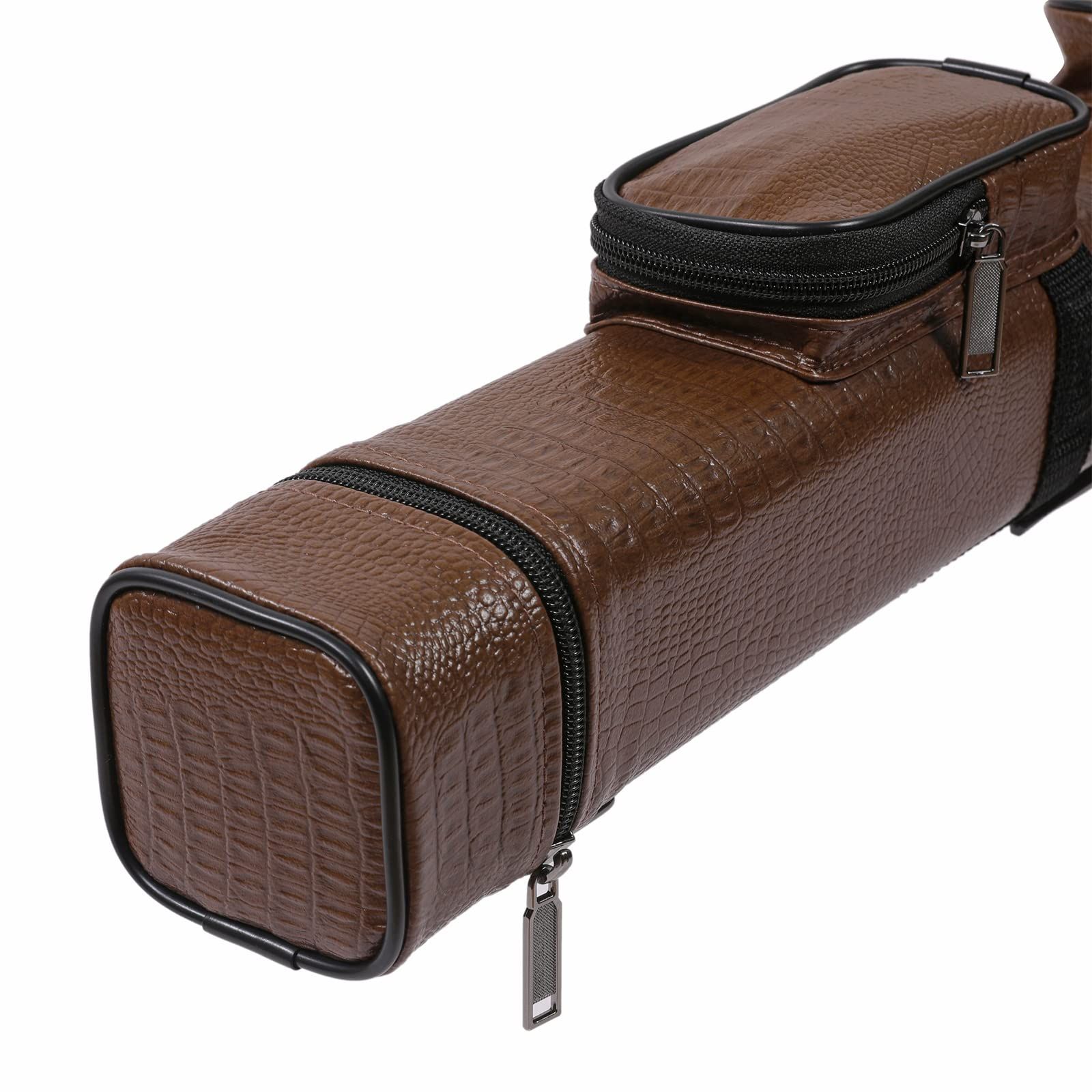 新品 [ダイセイ]ビリヤードキューケース (ブラウンクロコダイル調(2×2