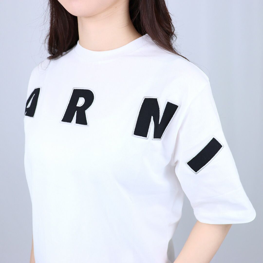 マルニ MARNI キッズ レディース Tシャツ クルーネック ロゴTシャツ