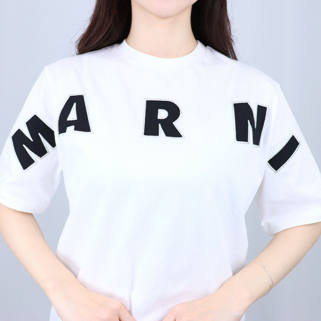 マルニ MARNI キッズ レディース Tシャツ クルーネック ロゴTシャツ
