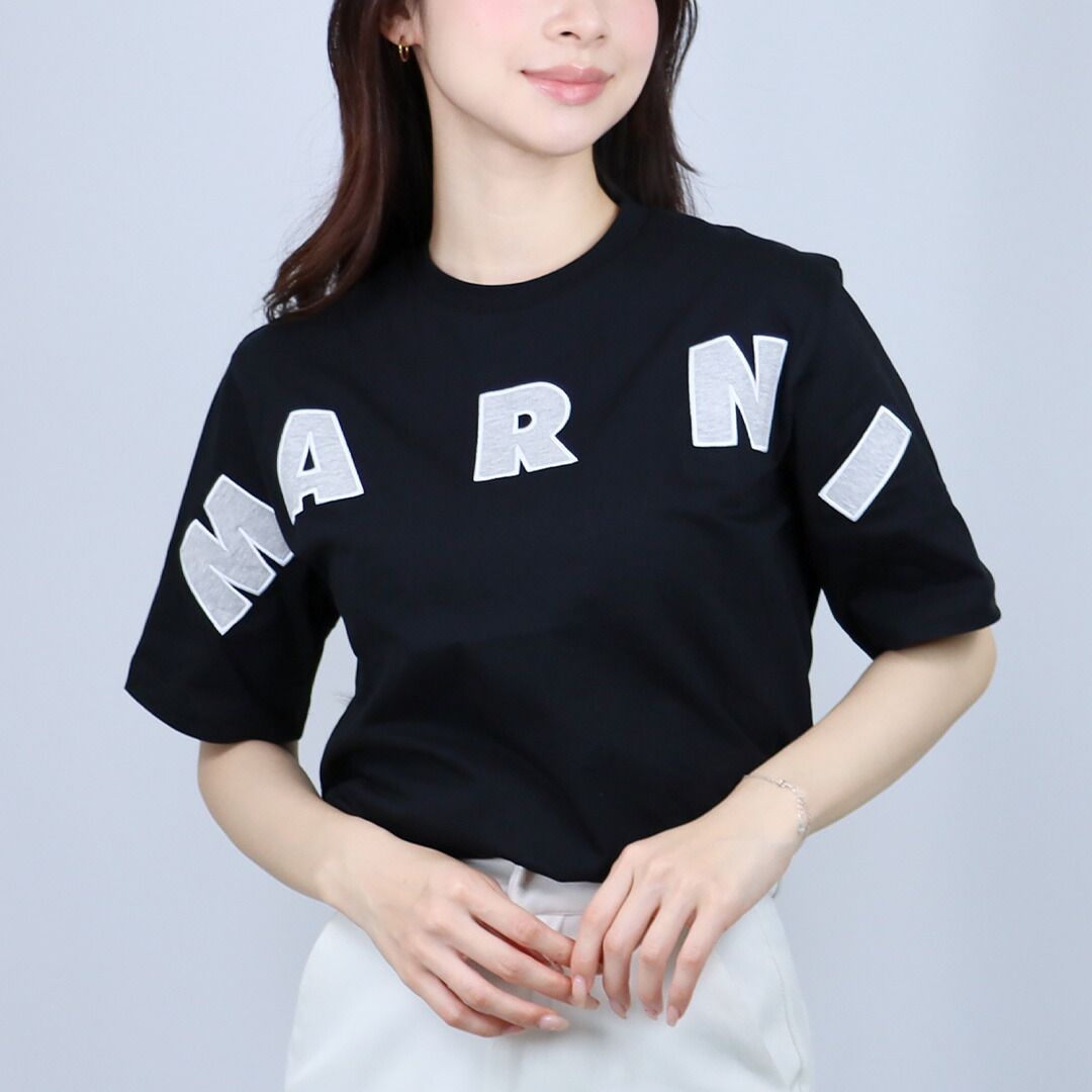 マルニ MARNI キッズ レディース Tシャツ クルーネック ロゴTシャツ