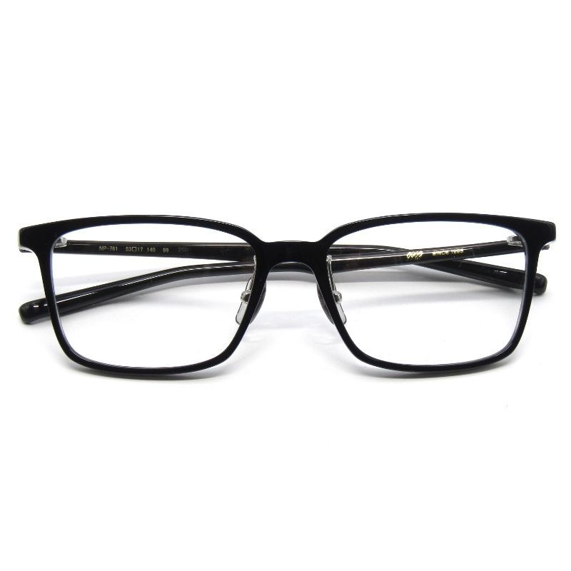 ♥ 999.9 フォーナインズ メガネフレーム NP-761 日本製 ウェリントン ネオプラスチック 99 クリアブラック