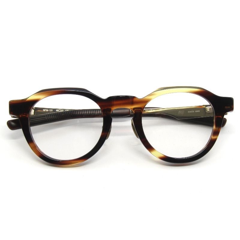 ♥ 999.9 フォーナインズ メガネフレーム NPM-151 日本製 クラウンパント 8161 アンバーササ|ホワイトゴールド