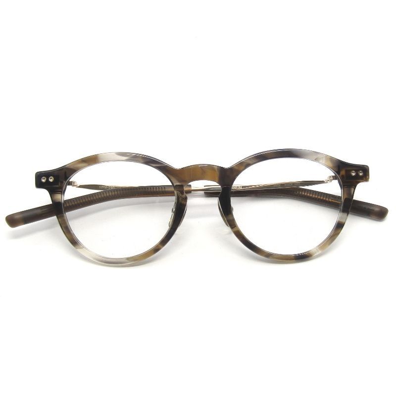 ♥ 999.9 フォーナインズ メガネフレーム NPM-210 日本製 ボストン 8601 イエローブラウン|グレーササ|ホワイトゴールド