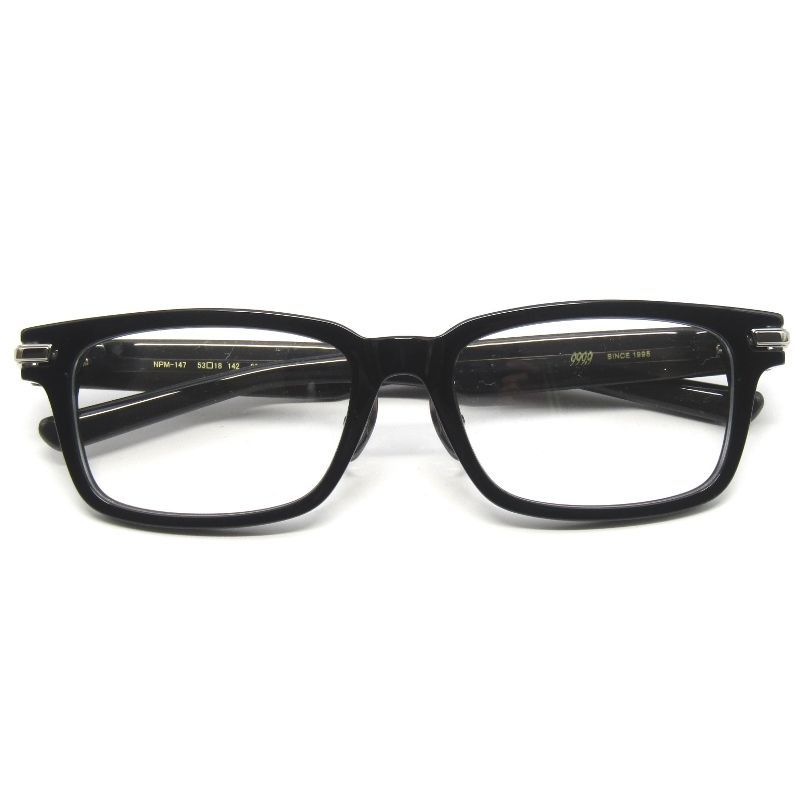 ♥ 999.9 フォーナインズ メガネフレーム NPM-147 日本製 スクエア 9902 クリアブラック|シルバー