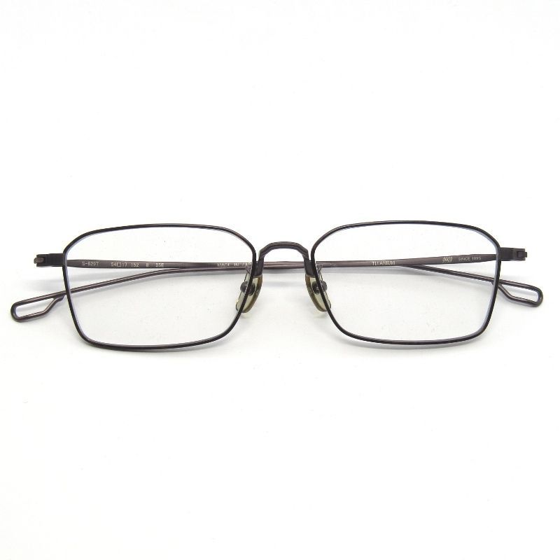 ♥ 999.9 フォーナインズ メガネフレーム S-629 T 日本製 スクエア メタル 8 ブラウンマット|ブラウンデミマット