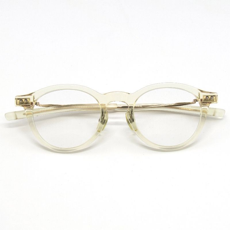 ♥ 999.9 フォーナインズ メガネフレーム NPM-210 日本製 ボストン ネオプラスチック|ミックス 0201 キハク|ゴールド
