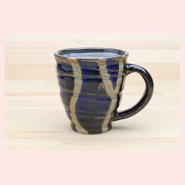 3種セット 美濃焼 幸泉窯のマグ 赤絵十草 ＆ 赤絵唐草 ＆さざ波 プチマグ 青