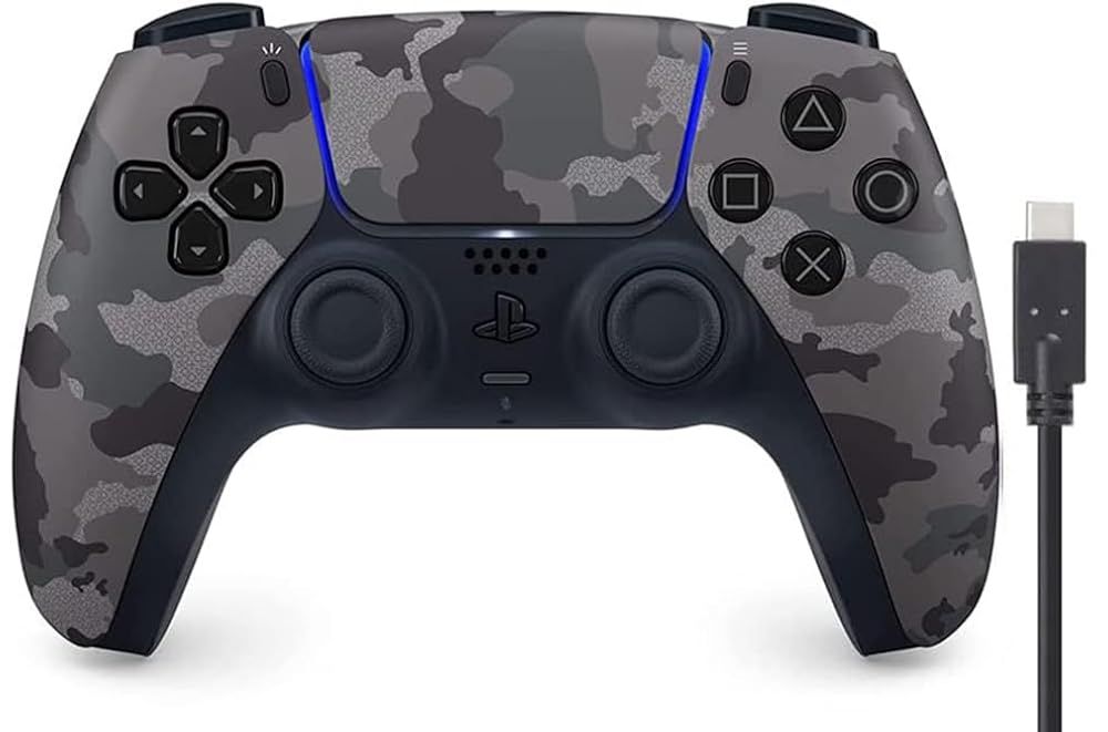 DualSense ワイヤレスコントローラー グレー カモフラージュ .co.jp 特典 PS 5用コントローラー充電ケーブル3 m video game