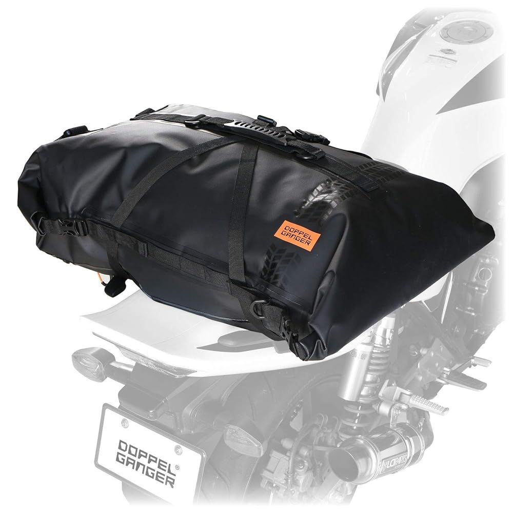 ドッペルギャンガー ターポリンツーリングシートバッグ キャンプツーリングに必要な防水 大容量 確実な固定 60 L バイク用 ターポリンバッグシリーズ DBT 427-BK シートバッグ アクセサリー バイク