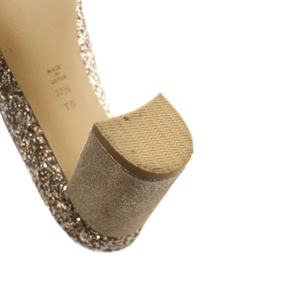 ダイアナ DIANA ゴールドグリッターポインテッドトゥヒールパンプス