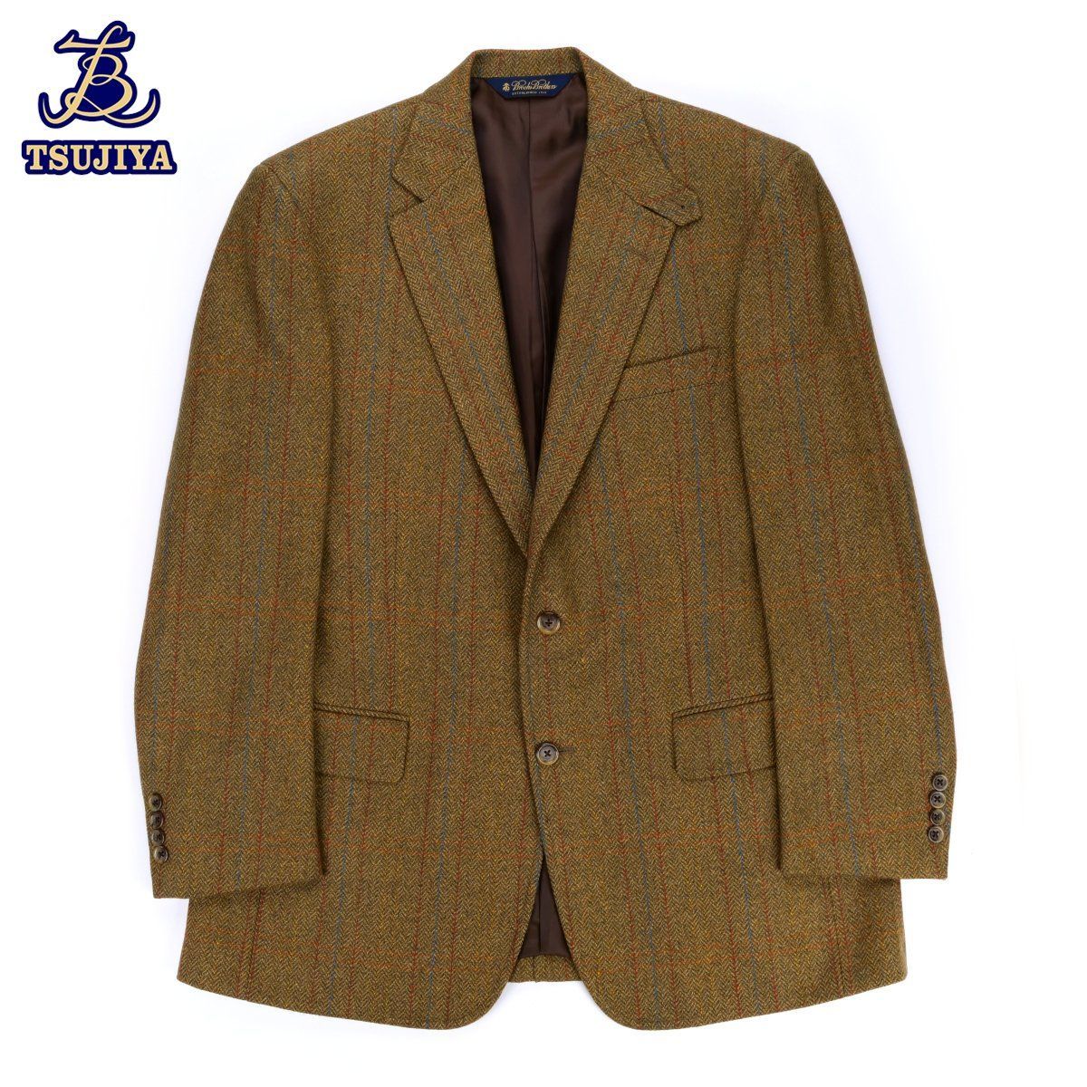 A BrooksBrothers ブルックスブラザーズ ジャケット ヘリンボーン チェック マスタード サイズ40 3132