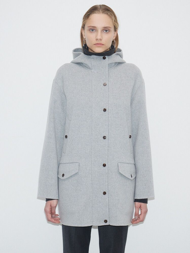 Theory セオリー☆23AW New Divide GC ST Parka DF グレー P カシミヤ