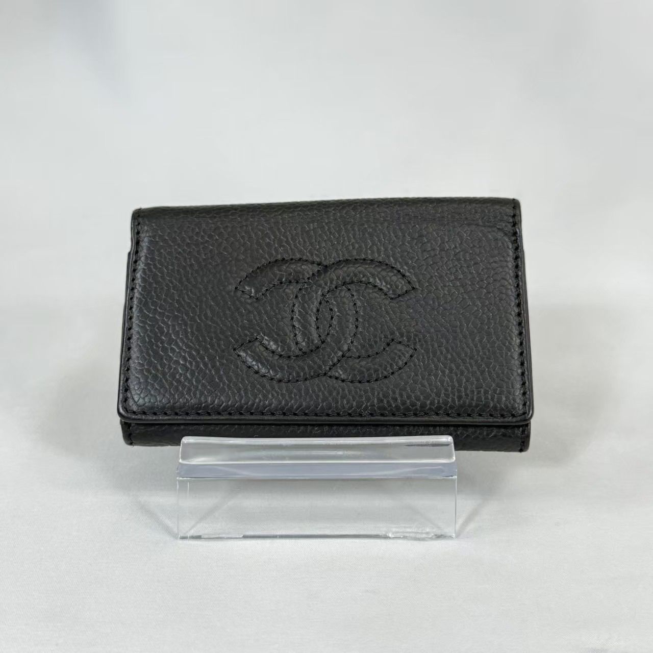 ヴィンテージ CHANEL シャネル キャビアスキン 6連 キーケース ココマーク 4番台 ブラック 黒色 ゴールド金具 レザー 本革 レディース メンズ ユニセックス 男女兼用 1990年代前半 き