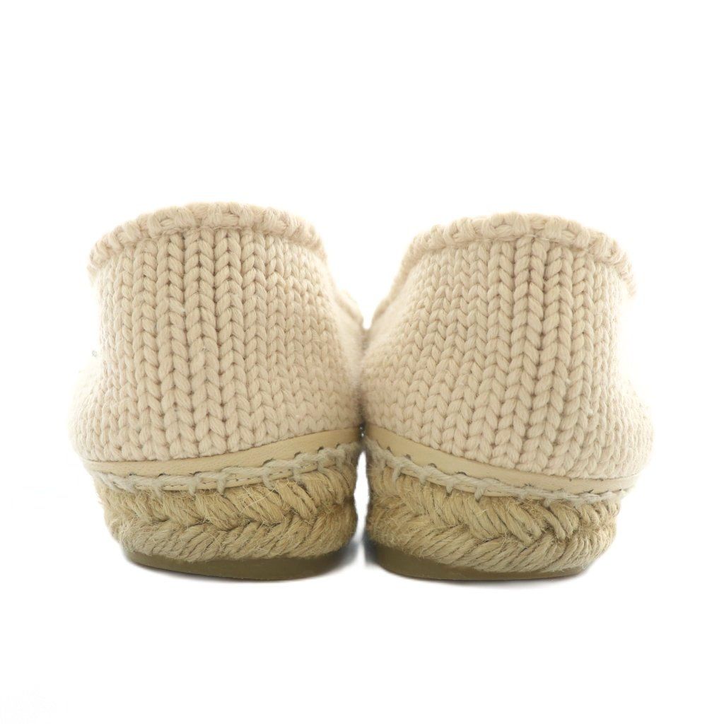 シャネル CHANEL エスパドリーユ スリッポン フラットシューズ レザー