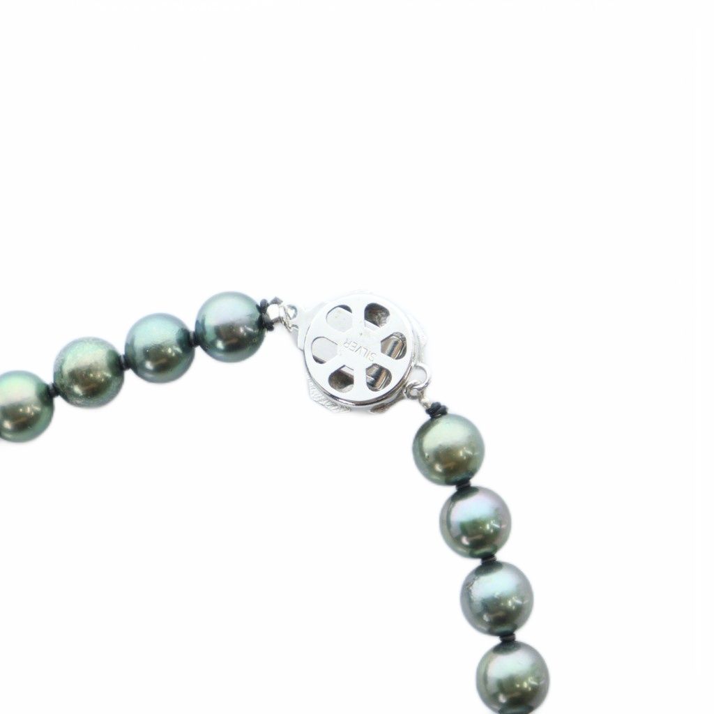 アコヤ黒真珠 パール ネックレス イヤリング セット シルバー金具 両耳