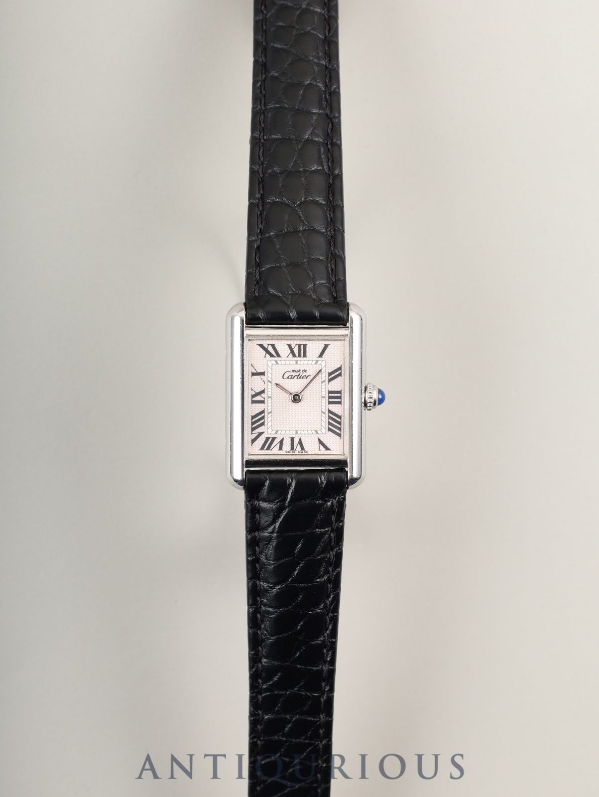 カルティエ マストタンク MM | 2416 クォーツ Cal.057 SV 925 革 Dバックル SS ピンクローマン 文字盤 SWISS MADE表記 オーバーホール済み