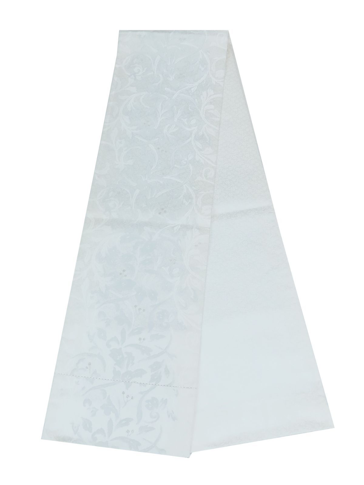 洛陽織物 袋帯 六通柄 445 cm 西陣織 ホワイト ♥ 仕立て上 b 3610 eryas