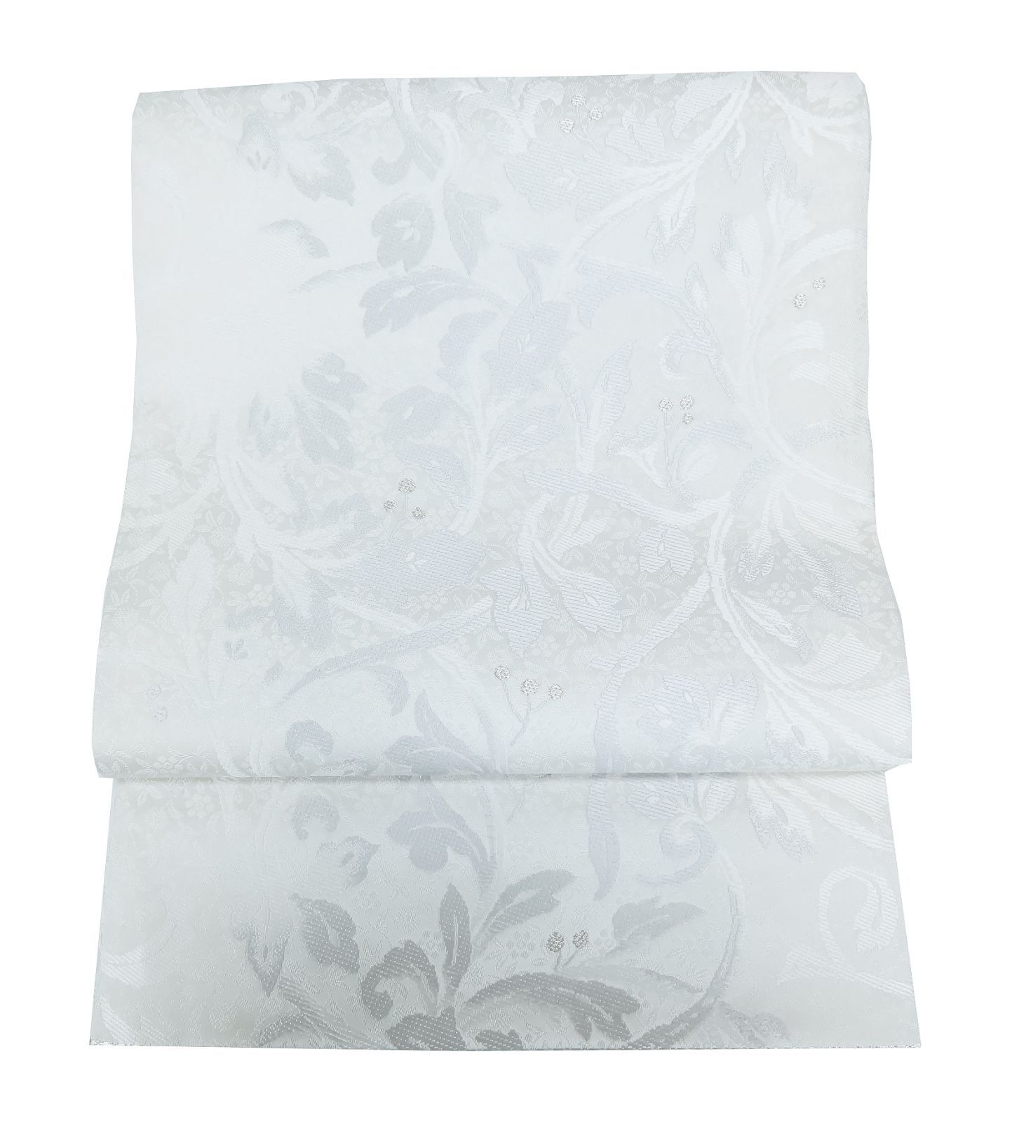 洛陽織物 袋帯 六通柄 445 cm 西陣織 ホワイト ♥ 仕立て上 b 3610 eryas