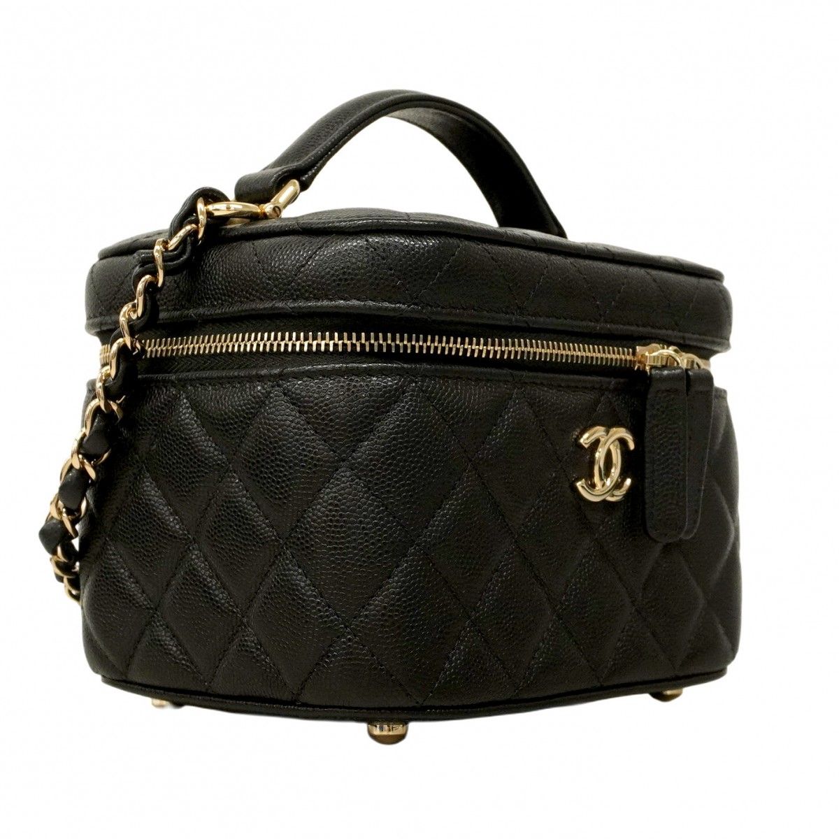 ☆SALE【5pd6209】シャネル バニティバッグ マトラッセ キャビアスキン
