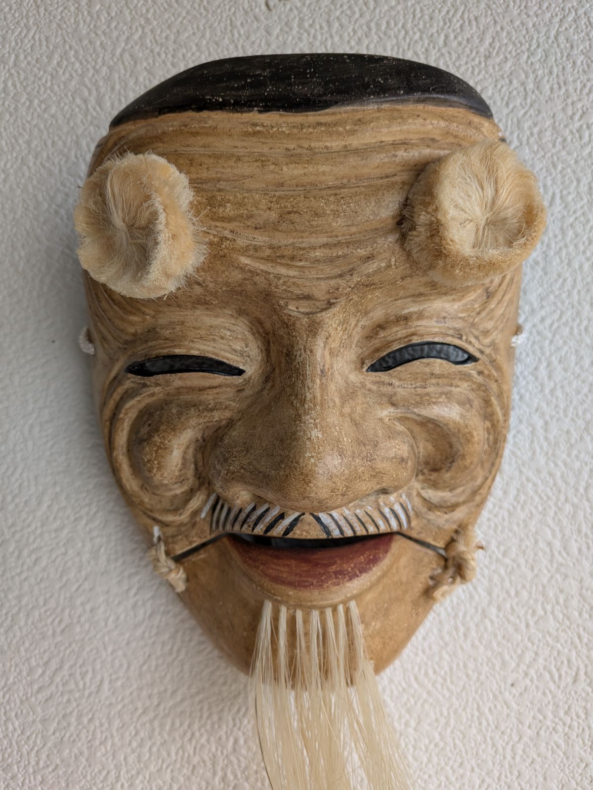 未使用に近い】能面 安耶作 翁 お面 共箱 保存袋 縁起物 - メルカリ