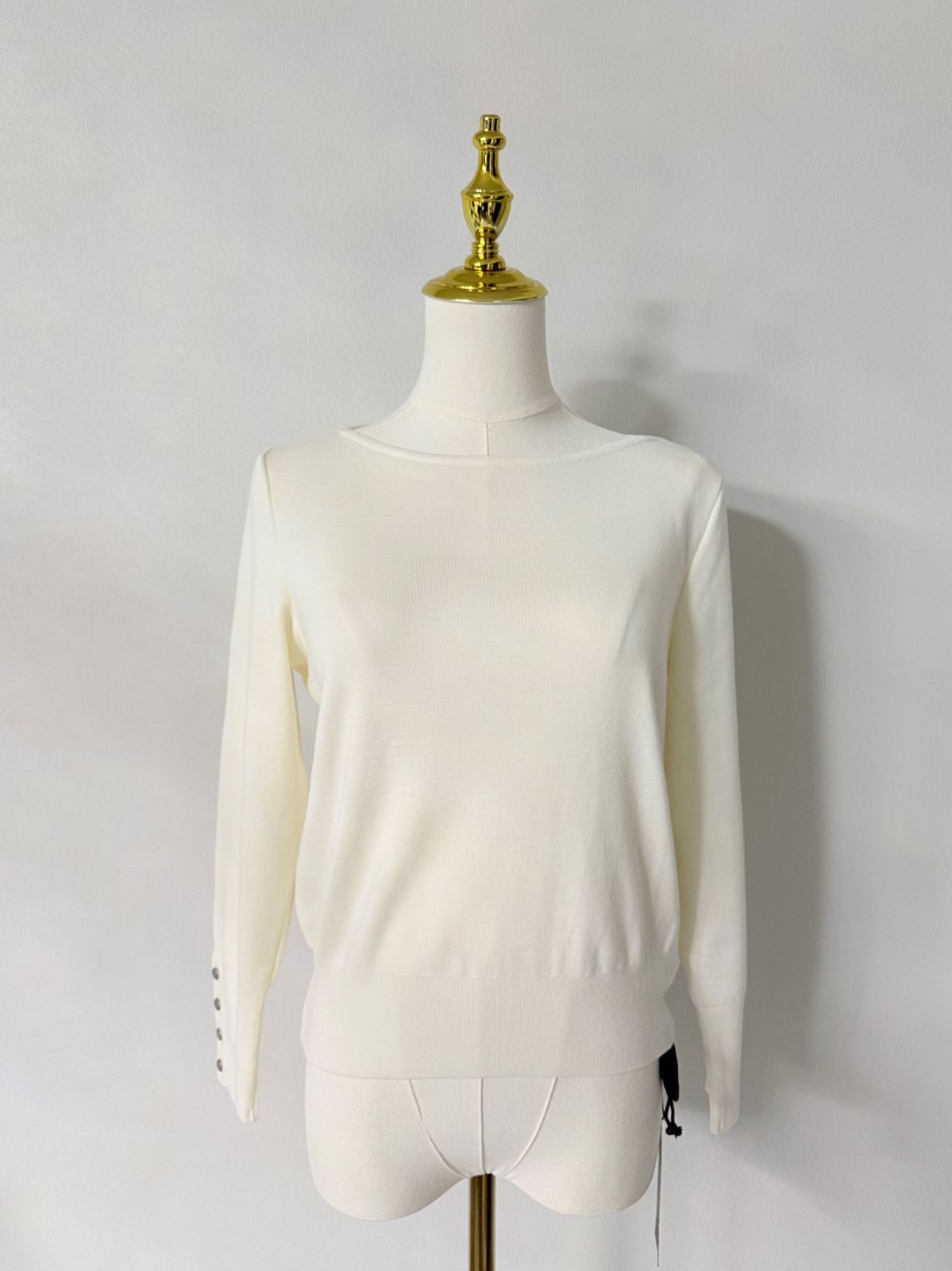 極美品☆FOXEY ニットトップ ソーネ 40 ホワイト グレースウール 袖口
