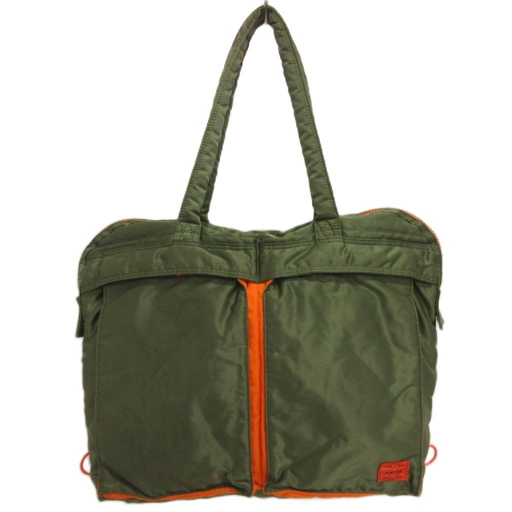 ポーター PORTER BEAMS 35周年コラボ トートバッグ タンカー カーキ オレンジ