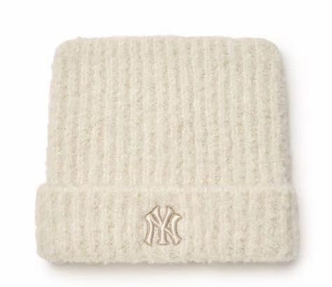 MLB Korea ニューヨークヤンキース 韓国 エスパ カリナ 愛用 キャップ ニット 猫耳 ミャオン ビーニー 白 ホワイト