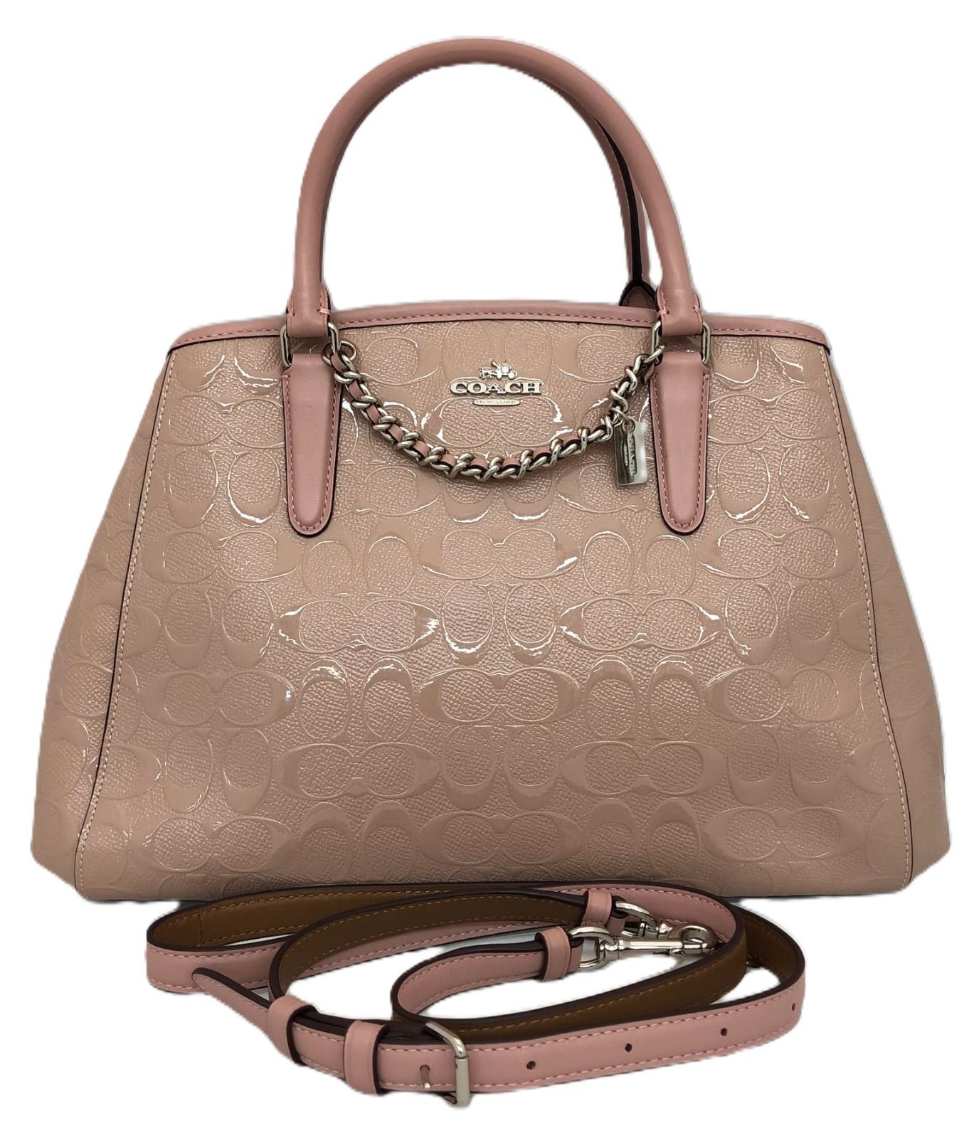 COACH コーチ F 55451 シグネチャー パテント レザー ハンドバッグ 2ＷＡＹ