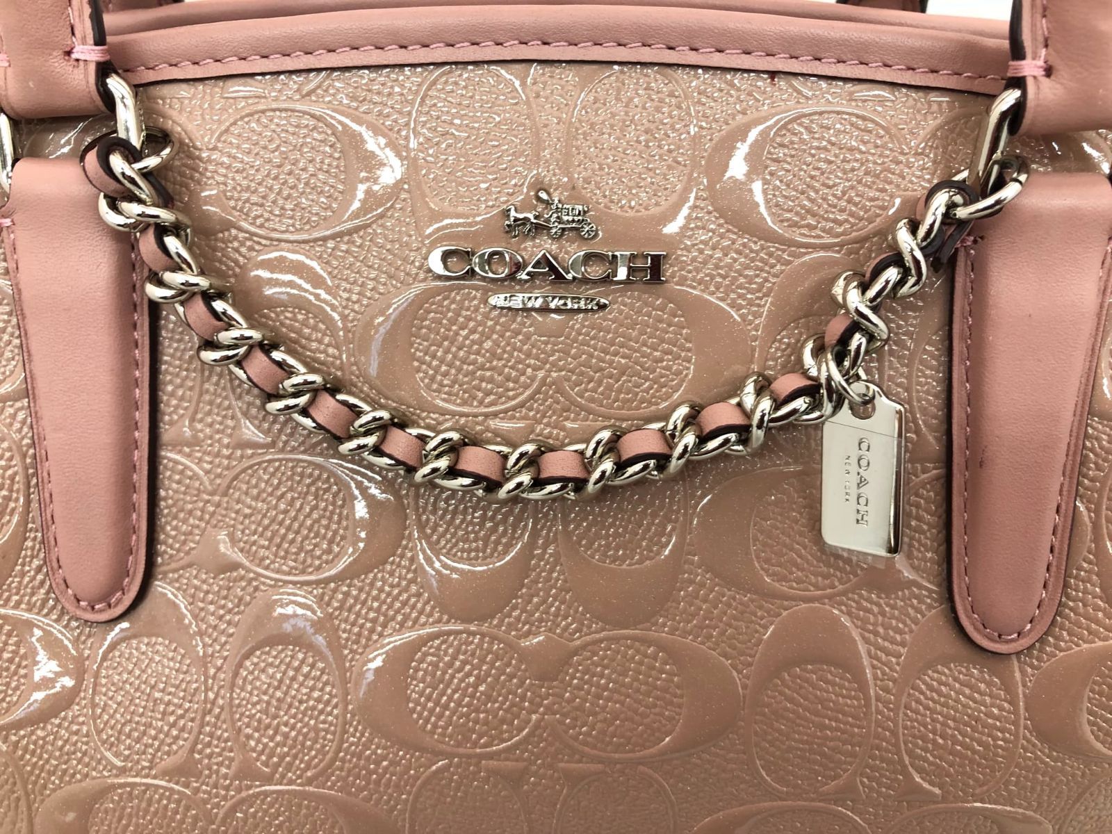 COACH コーチ F55451 シグネチャー パテント レザー ハンドバッグ
