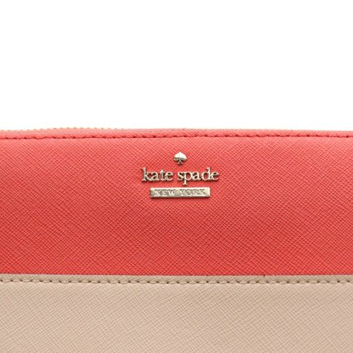 Kate Spade ケイトスペード 長財布 赤×ベージュ ラウンドファスナー ケイトスペード KATE SPADE 長財布 ラウンドファスナー 赤 レッド